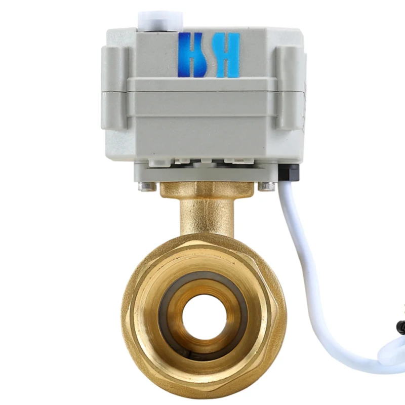 1-1/4'' DN29 2-Way Brass Electric Ball Valve DC5V/12V/24V, Motorized Valve with Manual Override for Water/Pipe 3 Wires