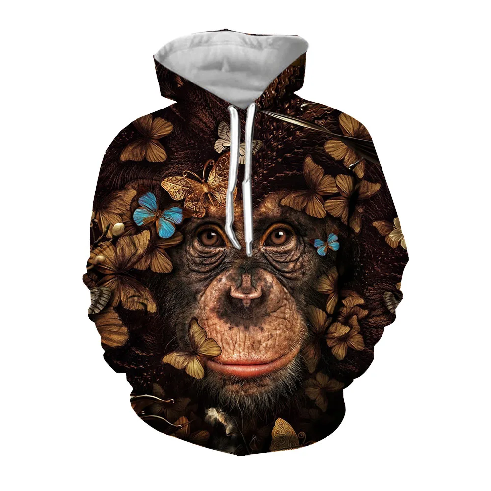 

Jumeast 3D Animal Gorilla Printed Men Hoodies Streetwear Tiger Lion Graphic Hoodie Fox Vintage Tops 90s Aesthetic Drip Clothes