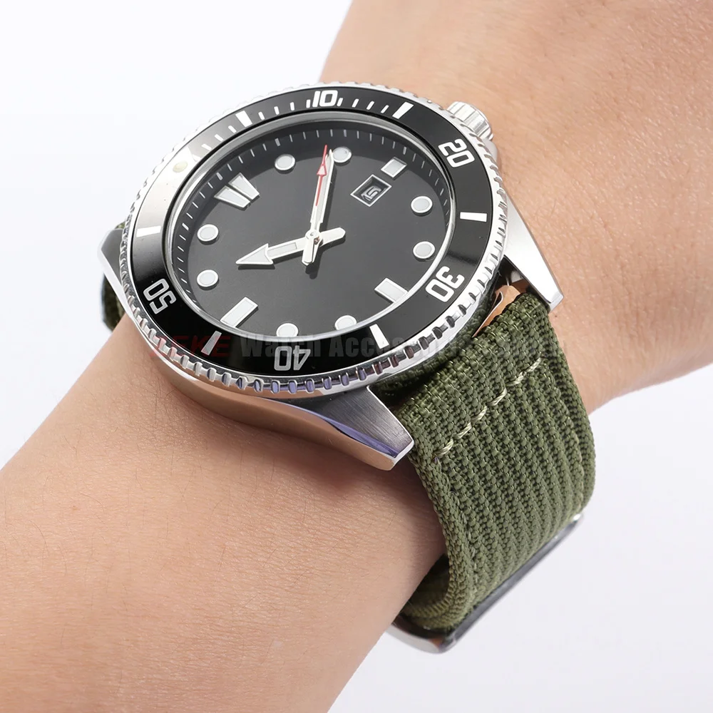 18mm 20mm 22mm Geripptes Nylon-Uhrenarmband Zweiteiliges Militär-Sport-Armband für Herren und Damen Ersatzband für Omega Armband-Zubehör – Detail 8