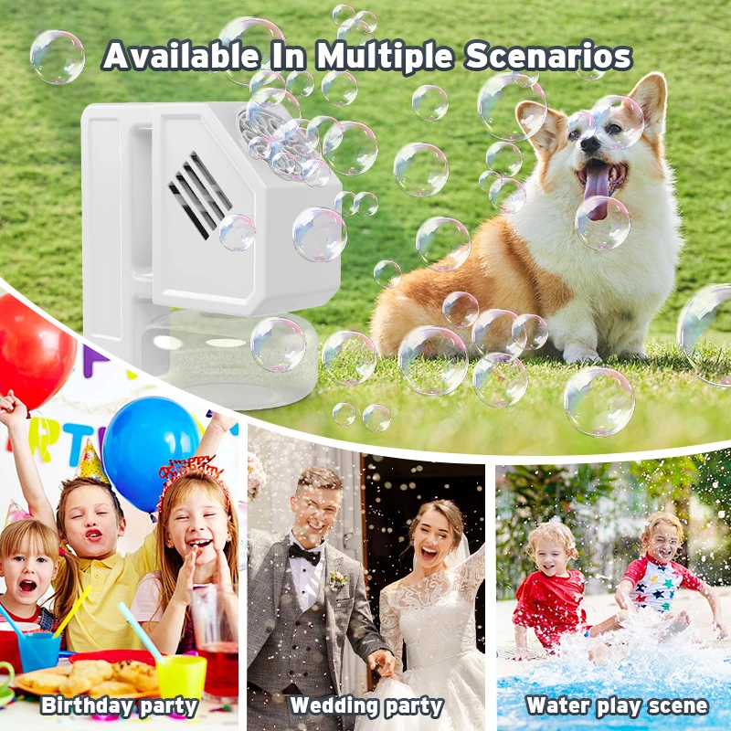 Seifenblasenmaschine, Seifenblasenspielzeug für Kinder, Outdoor-Spielzeug, Hochzeits-Requisiten, Handspiel ohne Batterien, Seifenblasenwasser