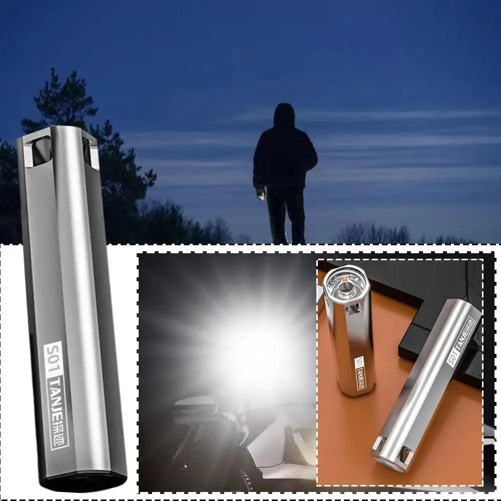Mini banco de energía portátil, linterna Led superbrillante, alcance de luz fuerte para exteriores, Flash largo para el hogar, Waterpr Q6y4