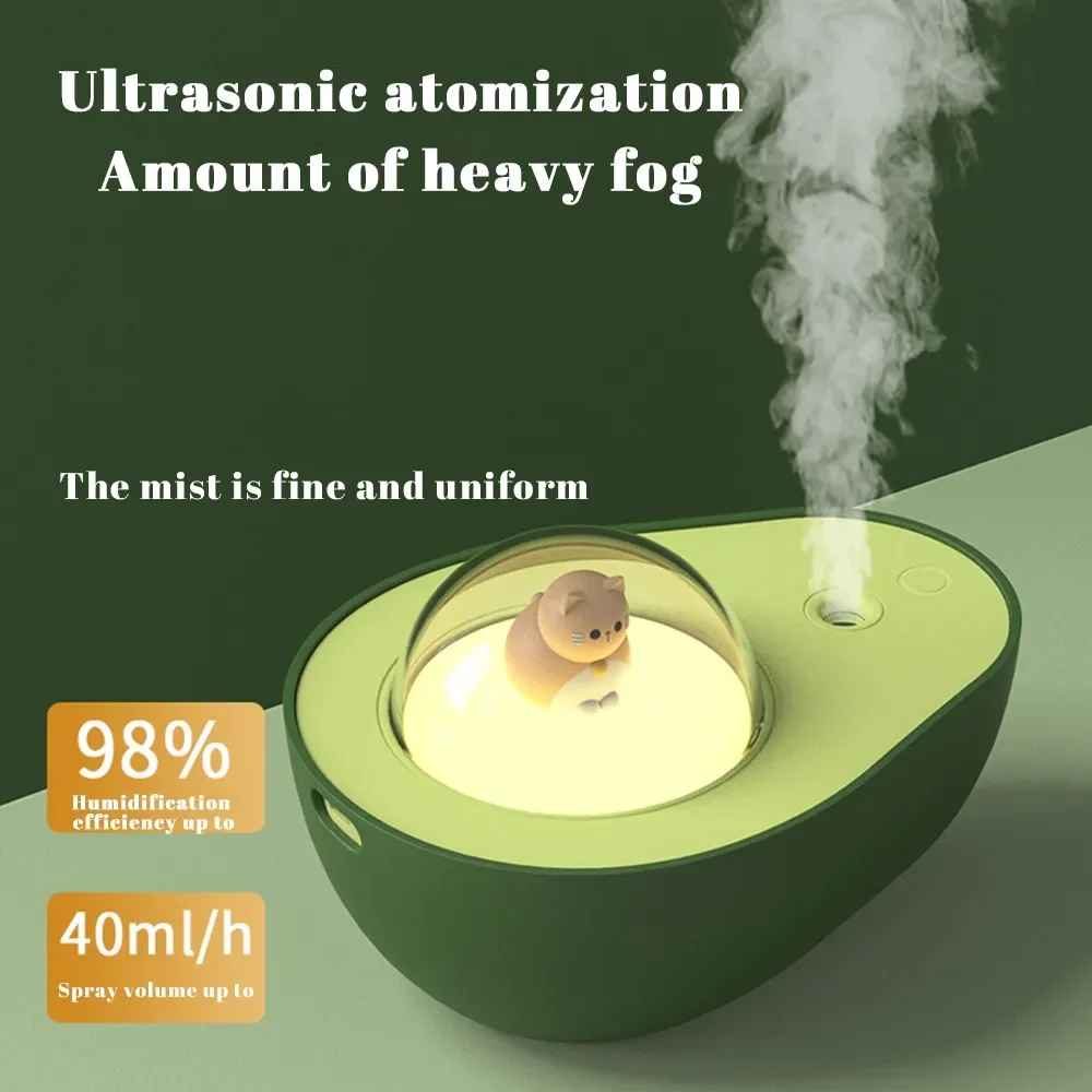 Avocado Mini Spray Humidifier USB Charging Night Light Portable Mist Sprayer For Home Car Air Humidifier Room Decoration