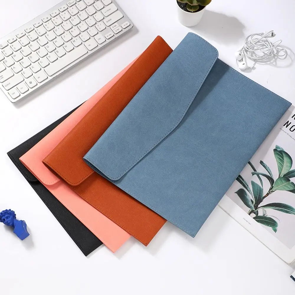 

Large Capacity Faux Leather Document Bag Four-colour Portable Business Information Bag Durable Wear-resistant