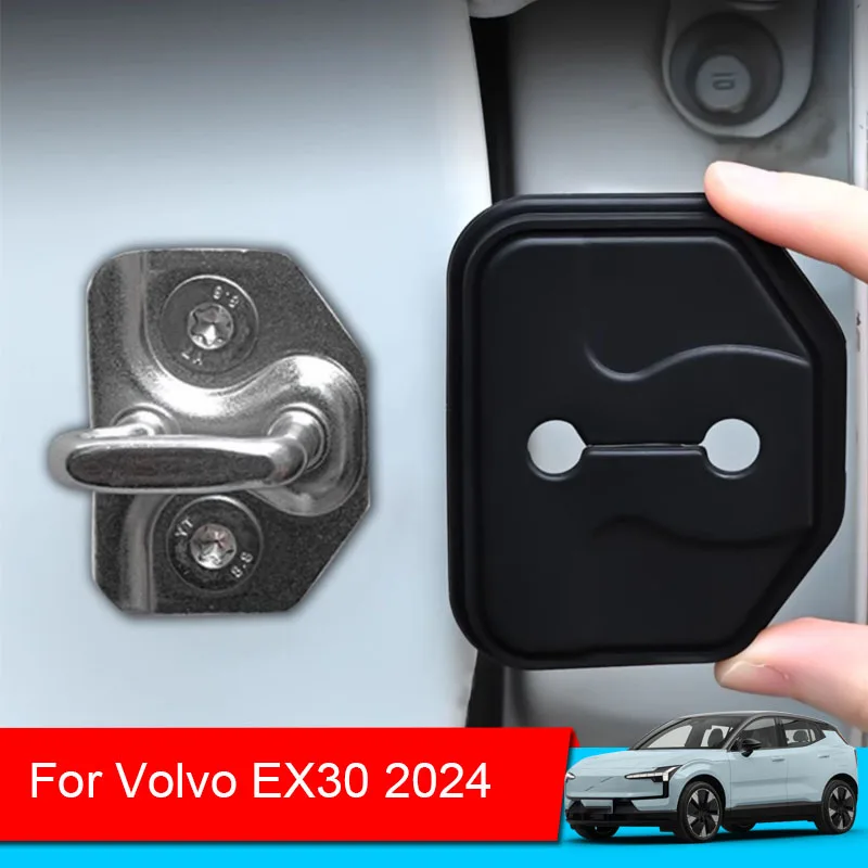 4pcs Car Door Lock Protective Covers For VOLVO EX30 2024 2025 Silicone Preotection Cover Internal Accessories