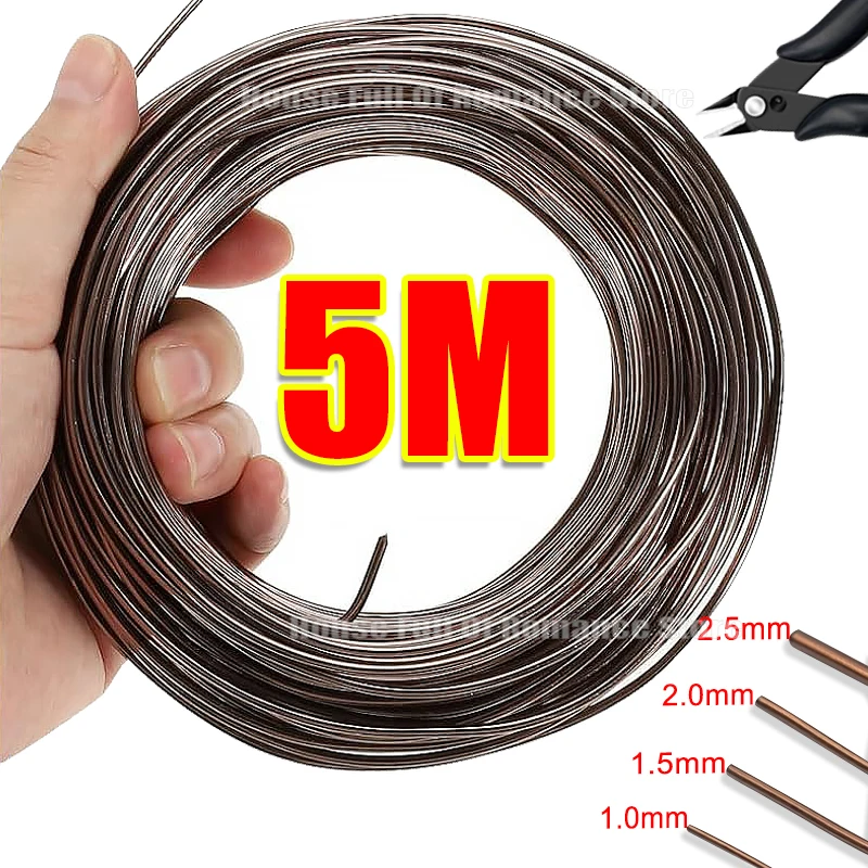 16.4 Feet Brown Bonsai Wires Anodized Aluminum Training Wire Total Tools Metal Bonsai Wire for Plant Shaped Entangle Branch Fix