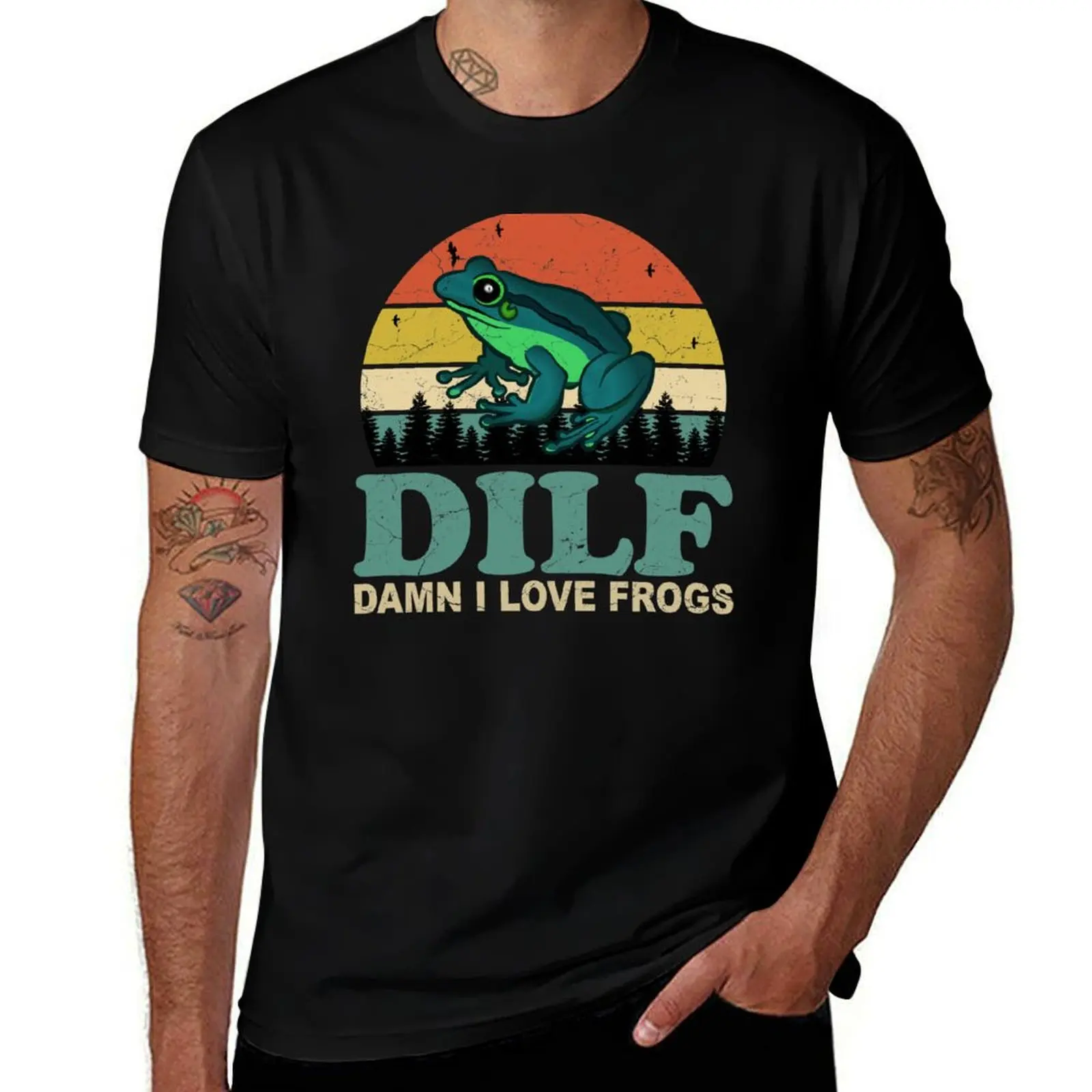 

t DILF tshirt funny man I anime Frogs Love T-Shirt tshirt shirts man Damn