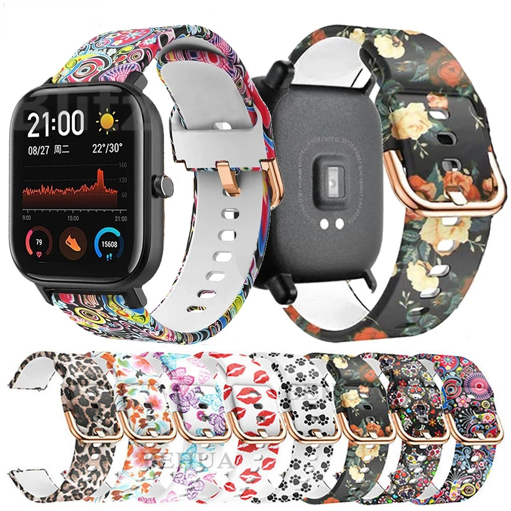 Xiaomi huami Amazfit用シリコンストラップ,Xiaomi huami Amazfit Bip用20mmシリコンバンド,gts 4/3 gts 2 mini