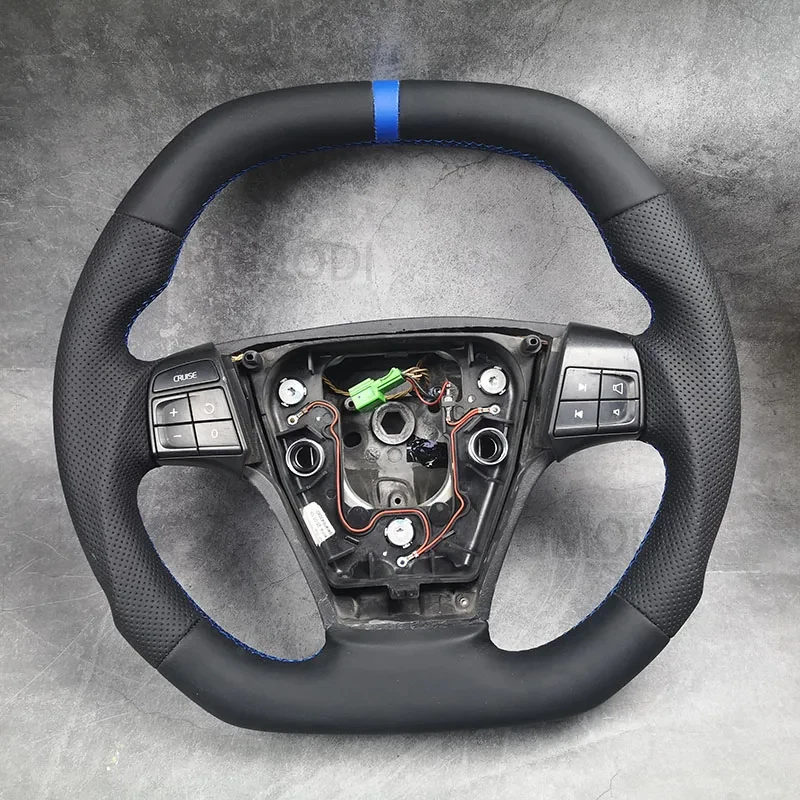 

ALCANTARA Leather Steering wheel For VOLVO C30 C70 V50 S40 Flat bottom