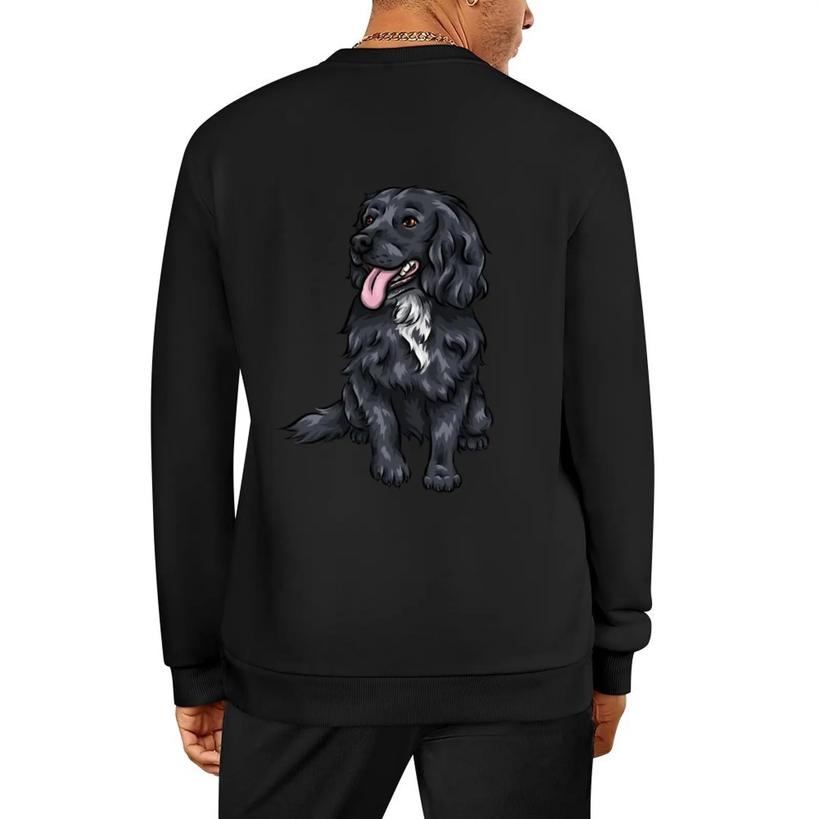 

Happy Black Cocker Spaniel Cute dog Art Pullover clothes for men tracksuit male clothes graphic sweatshirts