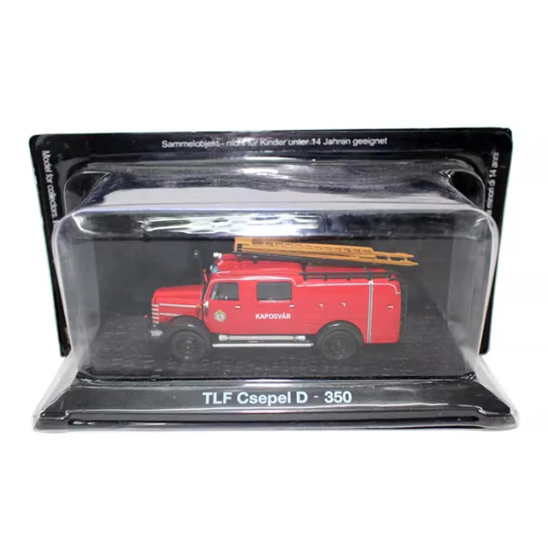 Diecast escala 1:72 TLF Csepel D-350 camión con escalera de motor de bomberos aleación modelo de simulación colección decoración regalo juguetes exhibición