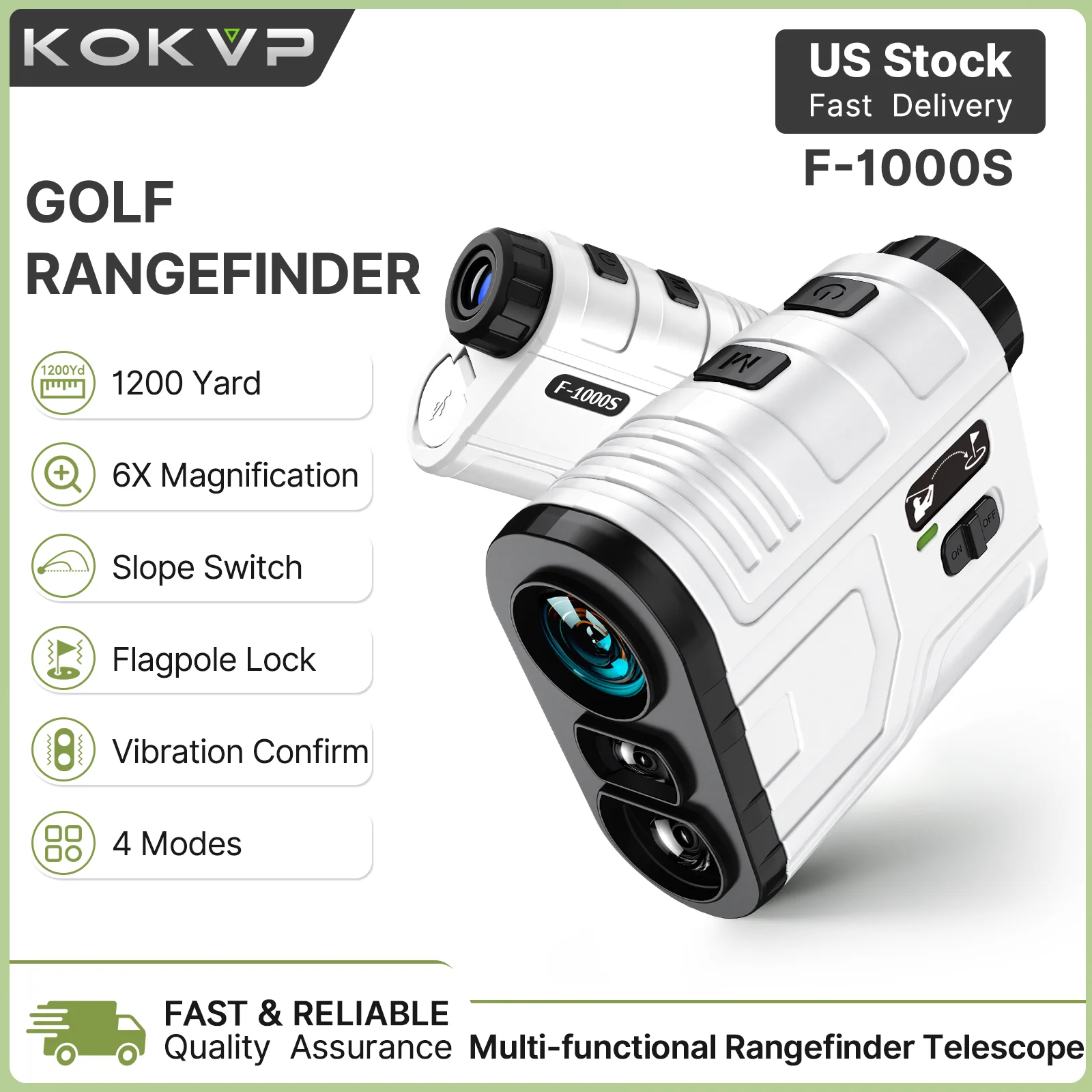 1200Yard Golf Rangefinder Rechargeable Golf Range Finder Digital 6X Magnification Slope Switch Flag Lock Vibration Fog Mode Speed Angle Scan Range Finder Telescope for Golf Hunting Outdoor