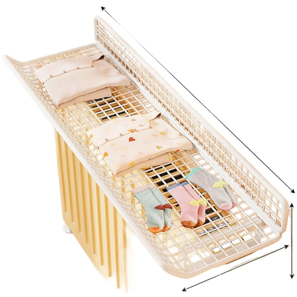 Open Grid Radiator Shelf Supports For Towel Drying and Item Storage While Maintaining Optimal Heat Circulation Below