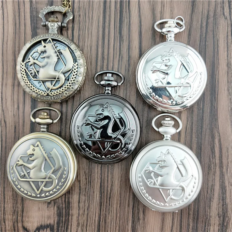 Vintage Luxury Full Metal Animal Carving Quartz Pocket Watch for Men Women Engrave Fob Chain Bronze Antique Clock for Collection