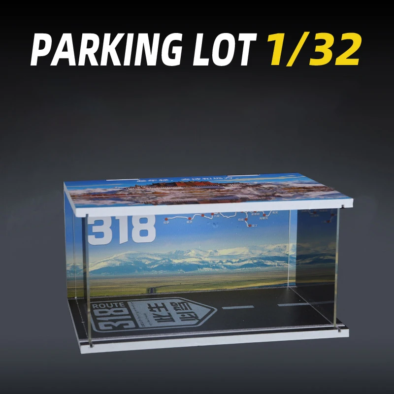 Diorama 1 32 Garage for Diecast Model Car Toy Display Case PVC Parking Lot Model Simulation Miniature Parking Space Scene