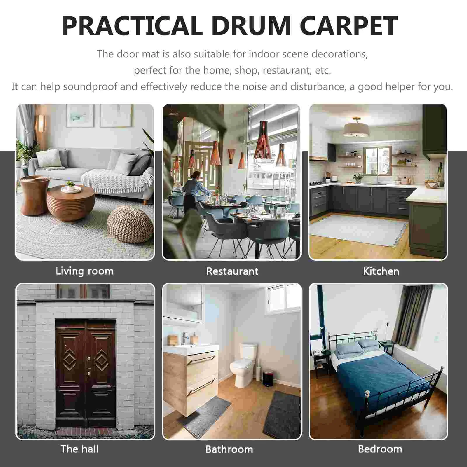 Drum Acoustic Carpet Non-Slip Soundproof School Rug Rugs for Floor Mat Anti-skid Area Concert Fashion Supple