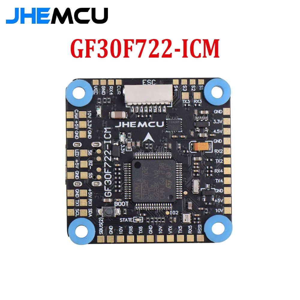 

JHEMCU GF30F722-ICM F722 Baro OSD 5 В 10 В двойной контроллер полета BEC 3-8S 30,5X30,5 мм FPV Freestyle HD дроны RC Запчасти