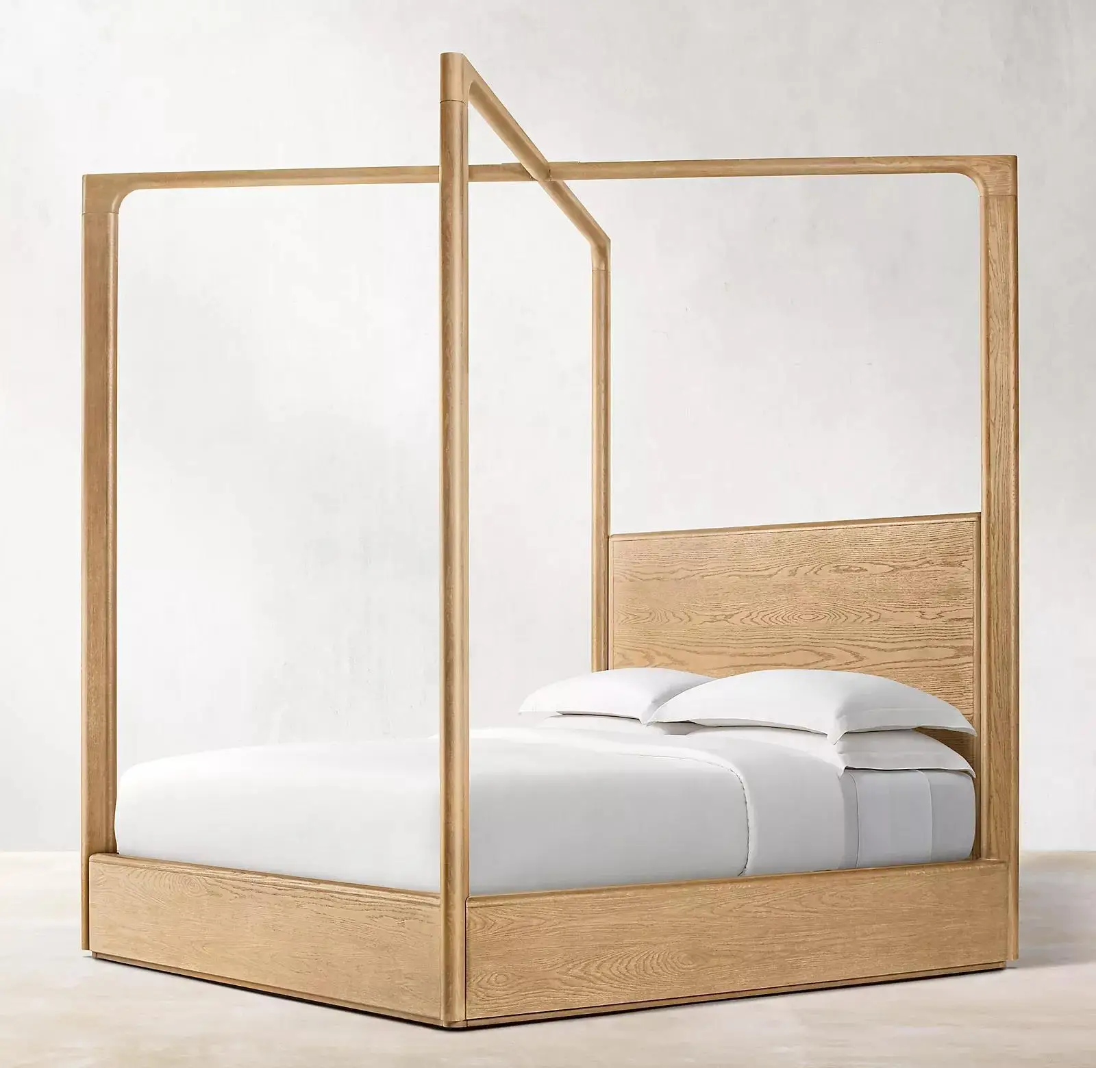 Nordic American bed shelf antique modern solid wood four-poster bed hotel inn characteristic bed home double