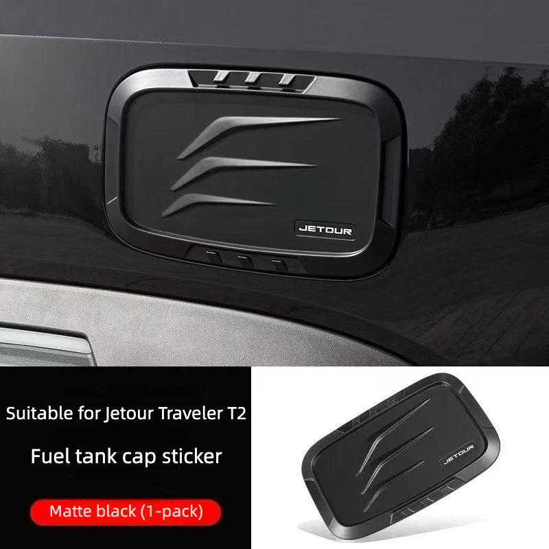 For Jetour Traveller T2 2024‑2026 Black‑Out Fuel Tank Cap Protector Cover Exterior Gas Cap Trim Modified Auto Decor Accessories