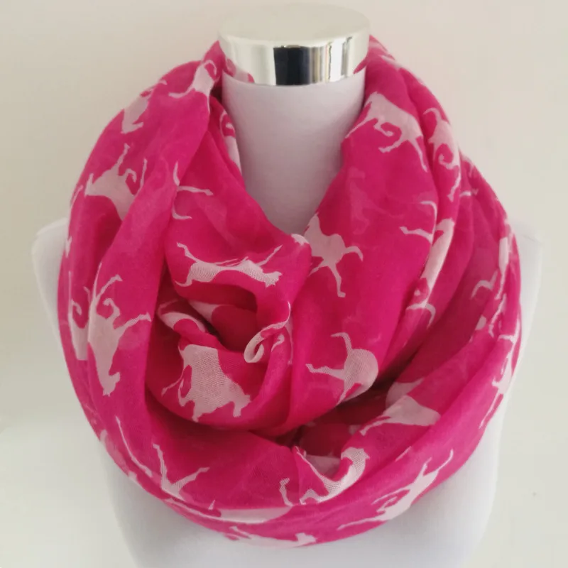 fashion animal print ring scarf for women hot sale hedgehog loop scarf horse infinity scarf circle neckerchief