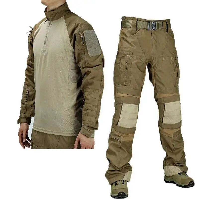 

P Tactical Piece Set Men S Wear Resistant Waterproof Hunting Hiking Long Sleeved Men D Multi Pocket Cargo Pants Size S XL