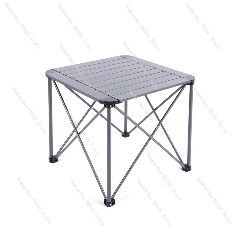 Portable Square Outdoor Folding Table Aluminum Alloy Camping Desk Lightweight Roll Up Egg Roll Picnic BBQ Beach Garden Side