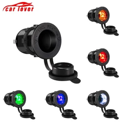 12V-24V Car Cigarette Lighter Socket Motorcycle Car Auto Boat Power Charger Outlet Socket Receptacle Waterproof Plug