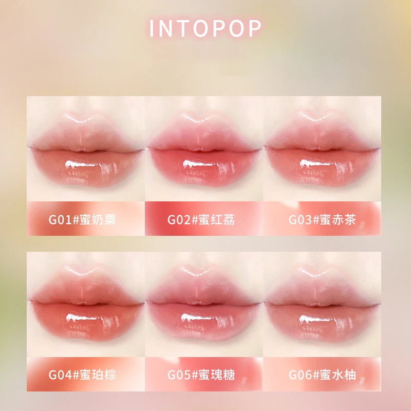 ウォーターグロスミラーリップグロス、ガラスのような唇に輝き、色落ちしにくい、カップに付かない、秋冬向けの赤いリップグロス