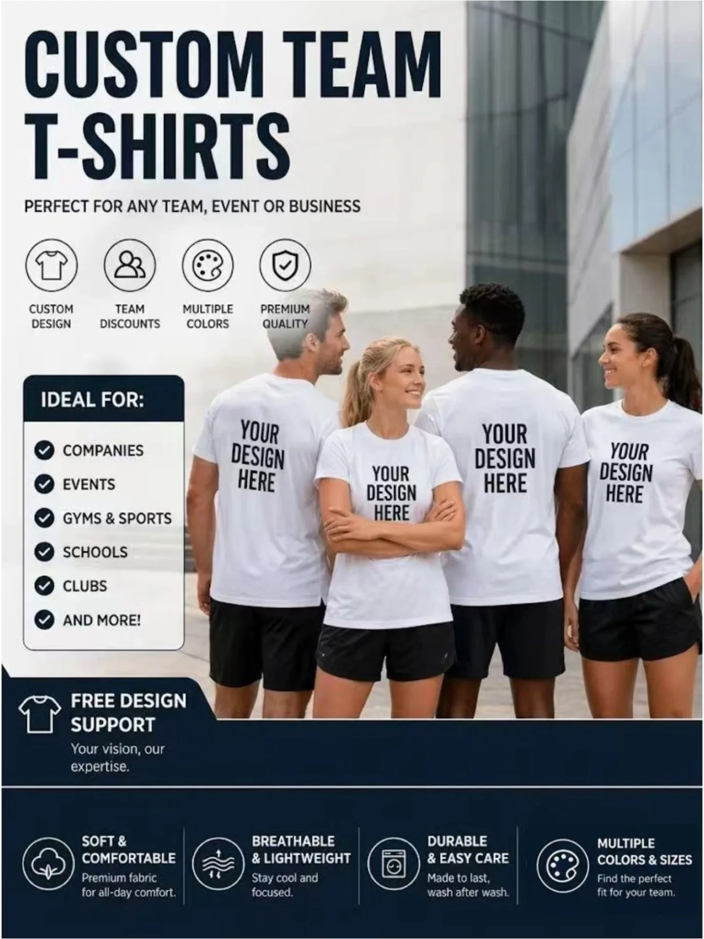 10-Piece Men's Custom Sports T-Shirts | Personalized Photos/Maps Can Be Customized on the Front and Back. Comfortable All Year