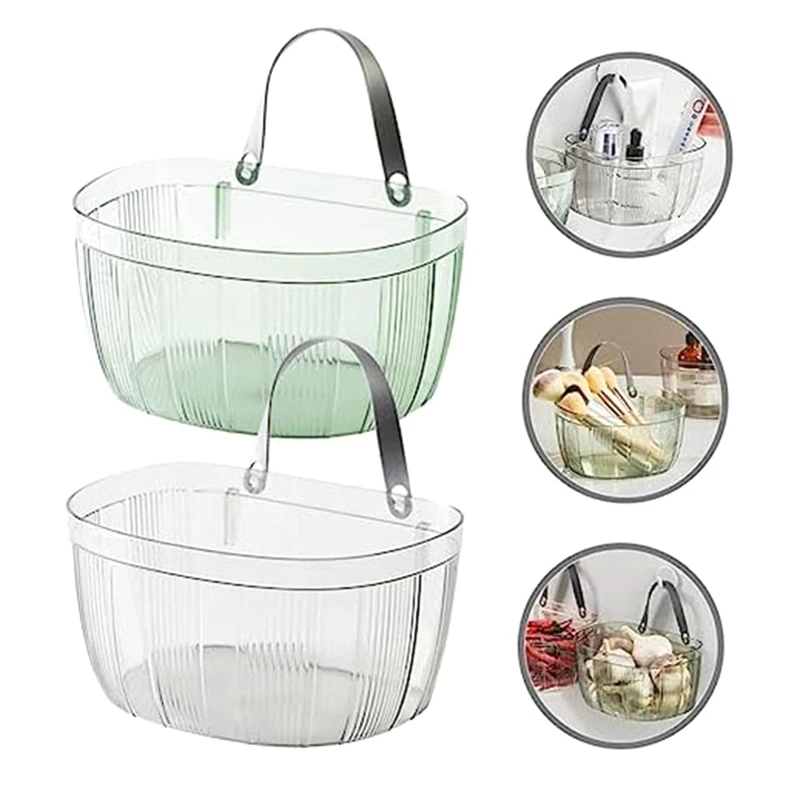 2Pcs Home Wall Hanging Basket Plant Hanger Hanging Clutter Baskets Hanging Storage Organizer Pots For Plants Bathroom Durable