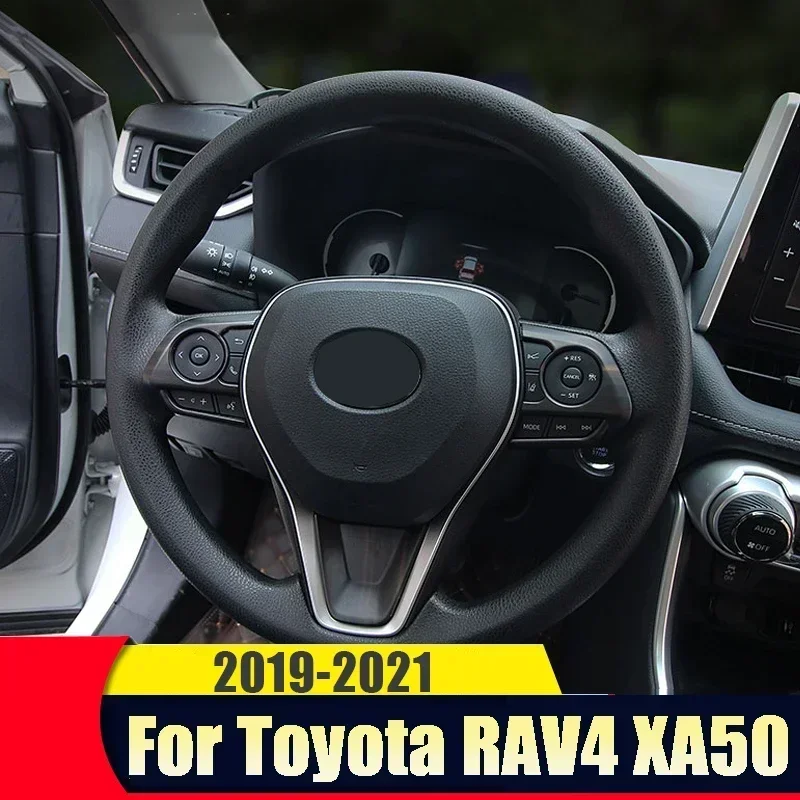 

For Toyota RAV4 XA50 2019 2020 2021 2022 2023 2024 Car Steering Wheel Button Panel Cover Trim Sticker ABS Carbon Accessories