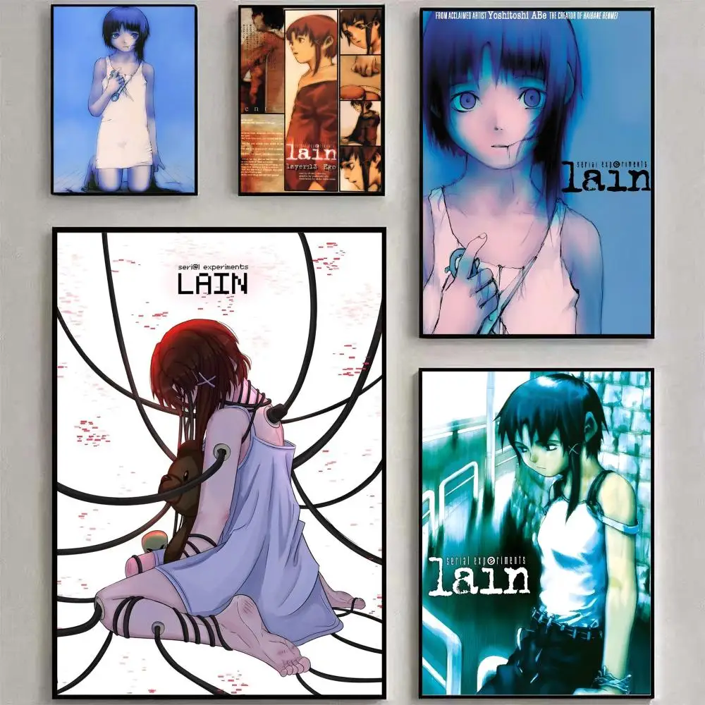 Serial Experiments Lain Anime Movie Poster Poster Waterproof HD Wall Art Decal Self-Adhesive Aesthetic Decor For Home Living