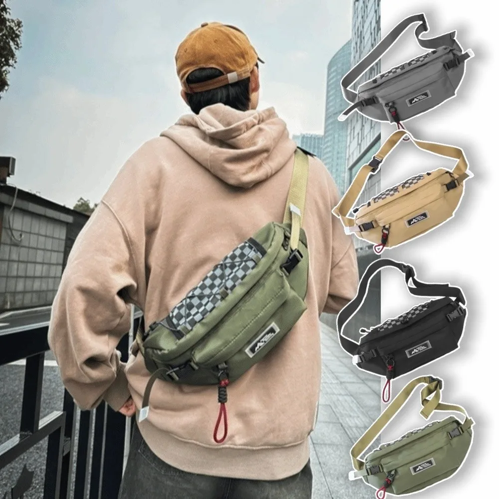 

Casual Men's Chest Bag Waterproof Large Capacity Nylon Shoulder Bag Adjustable Strap Breathable Crossbody Fanny Pack Travel
