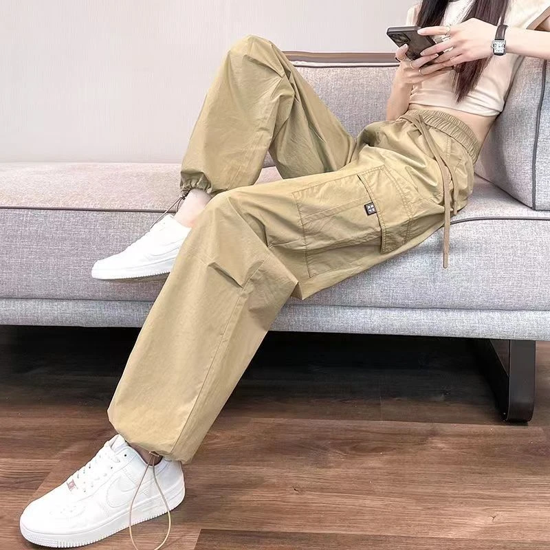 Fashion Women Joggers Pants Casual Female Chic Straight Cargo Pants Elastic Hig… - Image 4