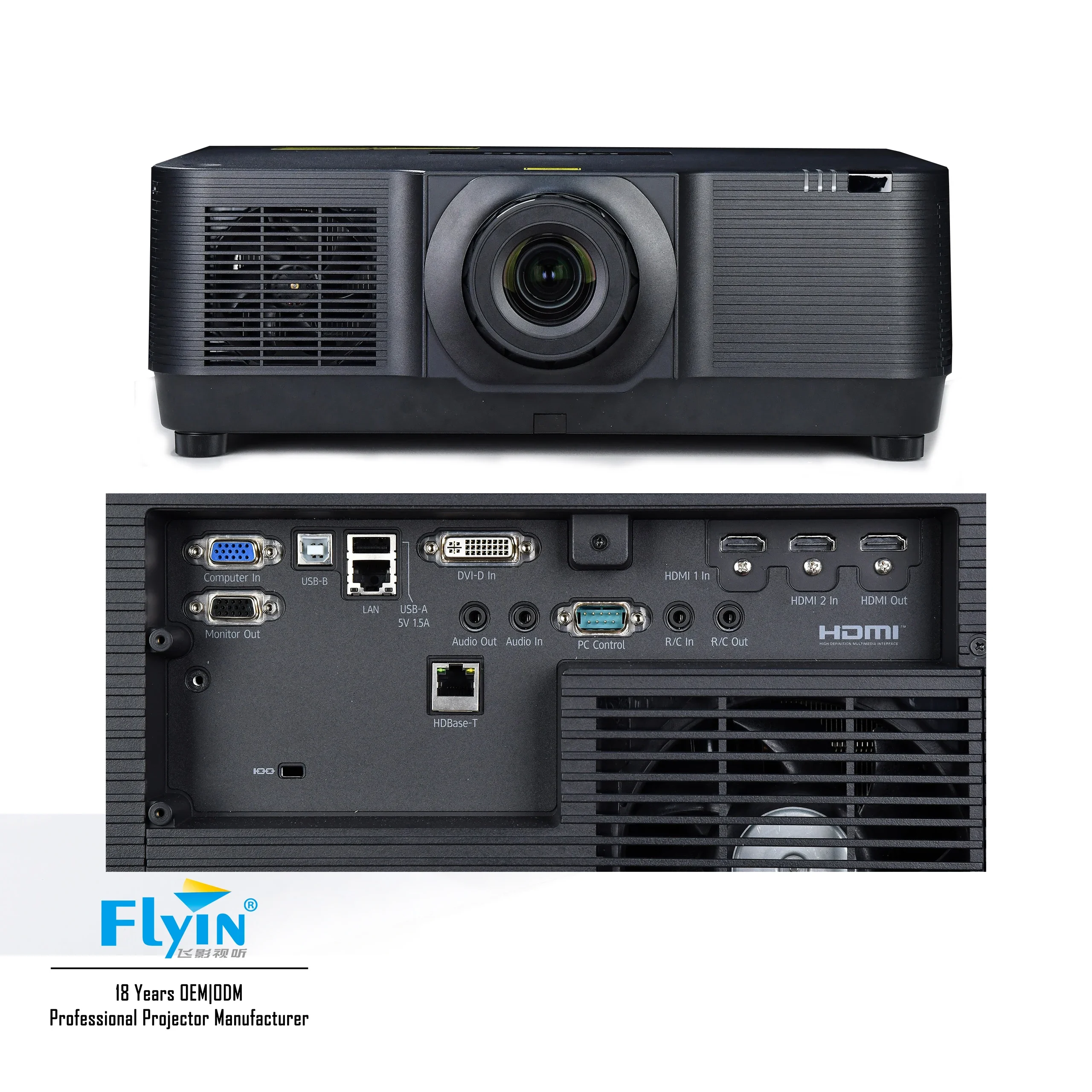 Flyin KLS-LS20KF 3D Mapping 20000 Lumens Professional Engineering 7D Holographic 3LCD Large Outdoor Venue 4k Projector