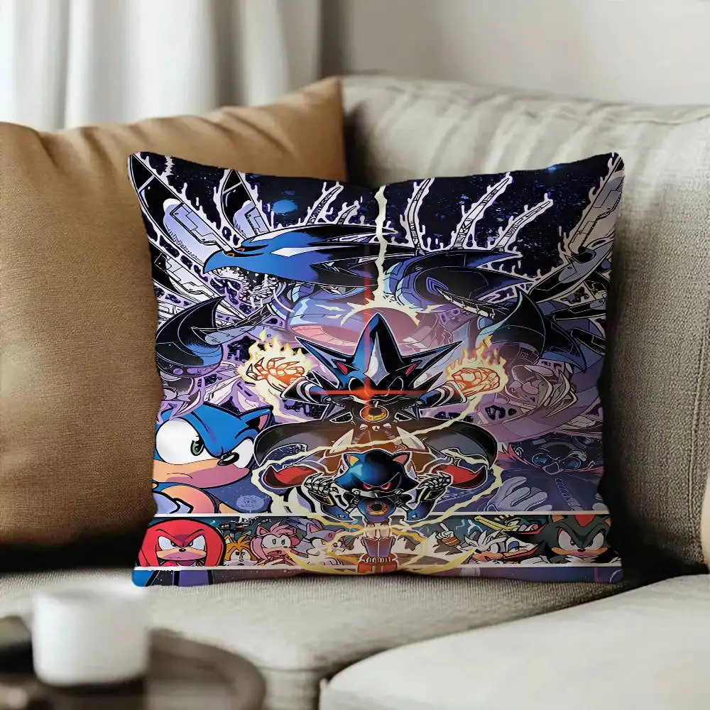Anime S-SonicS Pillow Gift Home Office Decoration Bedroom Sofa Car Cushion Cover case 45x45 - view 3