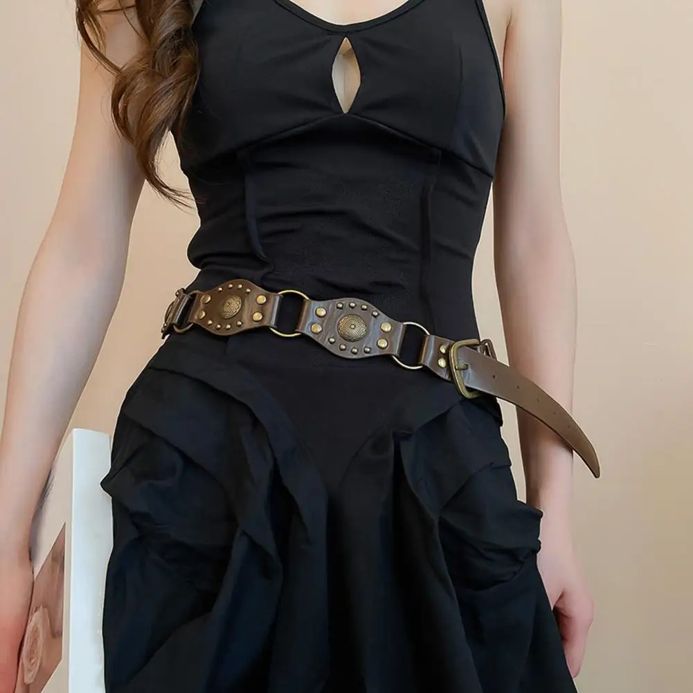 تقليد حزام جلد المرأة خمر حزام الموضة بوهيميا نمط الرجعية المرأة سبيكة الخصر حزام على شكل سلسلة لفساتين بلايز للقمصان #6