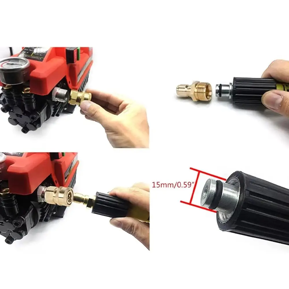

1Set 3/8 M22 Pipe Joint For M22 High Pressure Washer Adapter Set Hose Coupler Quick Connect Kits M22 14/15mm Water Outlet Set