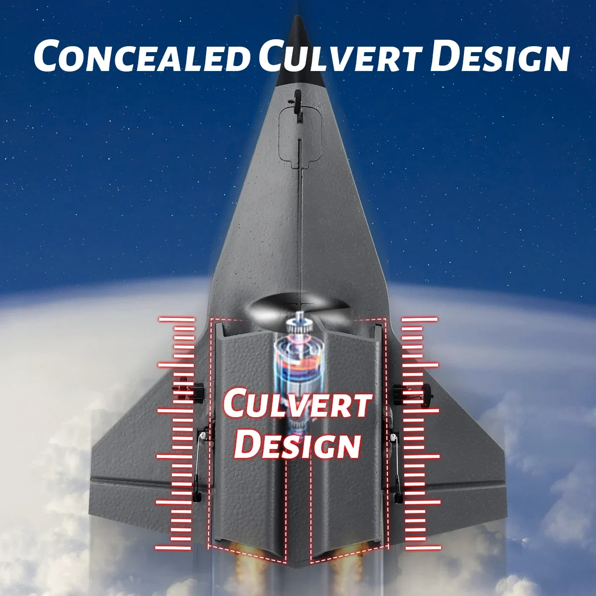 SR72 RC 비행기 숨겨진 배수구 비행기 2.4G 4CH FX9672 미래 전투기 듀얼 강력 모터 RTF 항공기 장난감