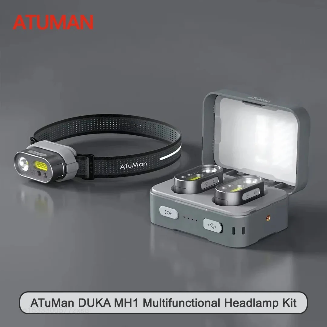 ATuMan DUKA MH1 Multifunctional Headlamp Kit USB Rechargeable Outdoor Portable Led Flashlight Motion Sensor Headlight Torch