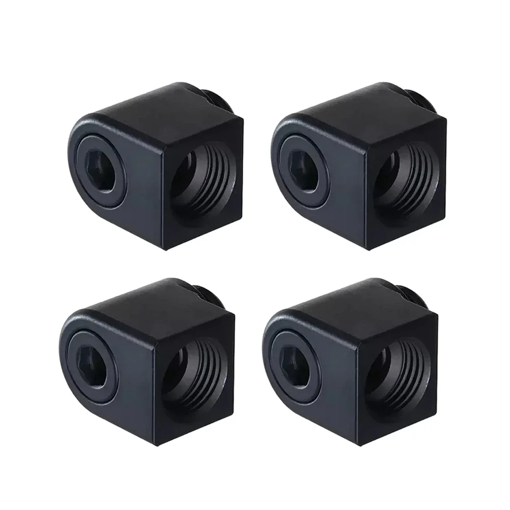 Shyrrik 4pcs/lot Length 19MM 90 Degree Fitting / G1/4'' Thread Copper Elbow Adapter Water Cooling Brass Connector