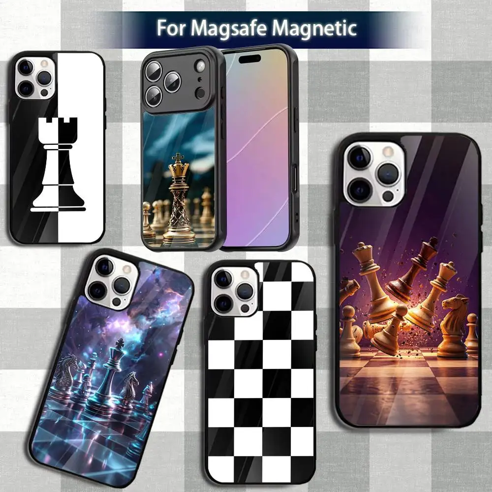 

Black and white Chess Board Phone Case For iPhone 13,12,15,17,11,16,14,Pro,Max,Plus,Mini,Magsafe,Magnetic Wireless Charging Case