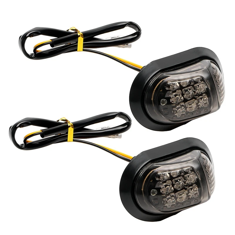 12V แสงสีเหลืองมอเตอร์ไซด์ Blinker 9 LED รถจักรยานยนต์คู่ Piranha Light Flasher เปิดไฟสัญญาณ