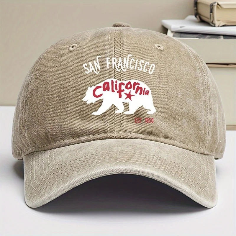 قبعة بيسبول تذكارية مضحكة من سان فرانسيسكو - كاليفورنيا تم إنشاؤها عام 1850، قبعة بيسبول بنمط مطبوع للرجال والنساء