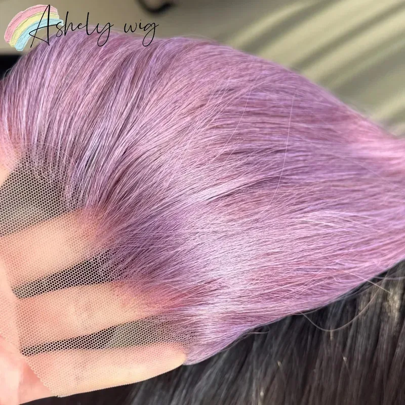 الأرجواني شعر مستعار للنساء 13x4 الدانتيل شعر مستعار أمامي طويل مستقيم 26 بوصة خصلات الشعر المستعار شعري طبيعي ألياف مقاومة للحرارة شعر مستعار اصطناعي