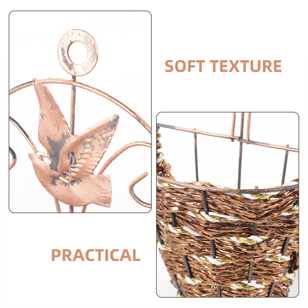 

Imitation Plastic Flower Basket Hanging Wall Basket Woven Decorative Storage Holder Kitchen Organizer Home Decorative Organizer