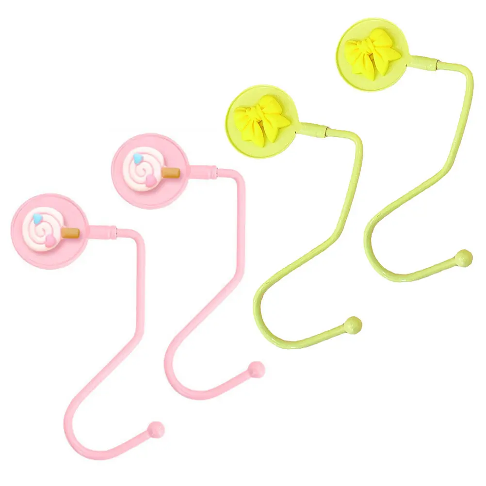 4Pcs Purse Hook for Table High-Grade Plastic Alloy Bag Hanger Desk Handbag Holder Bag Hook for Living Room Office Dorm