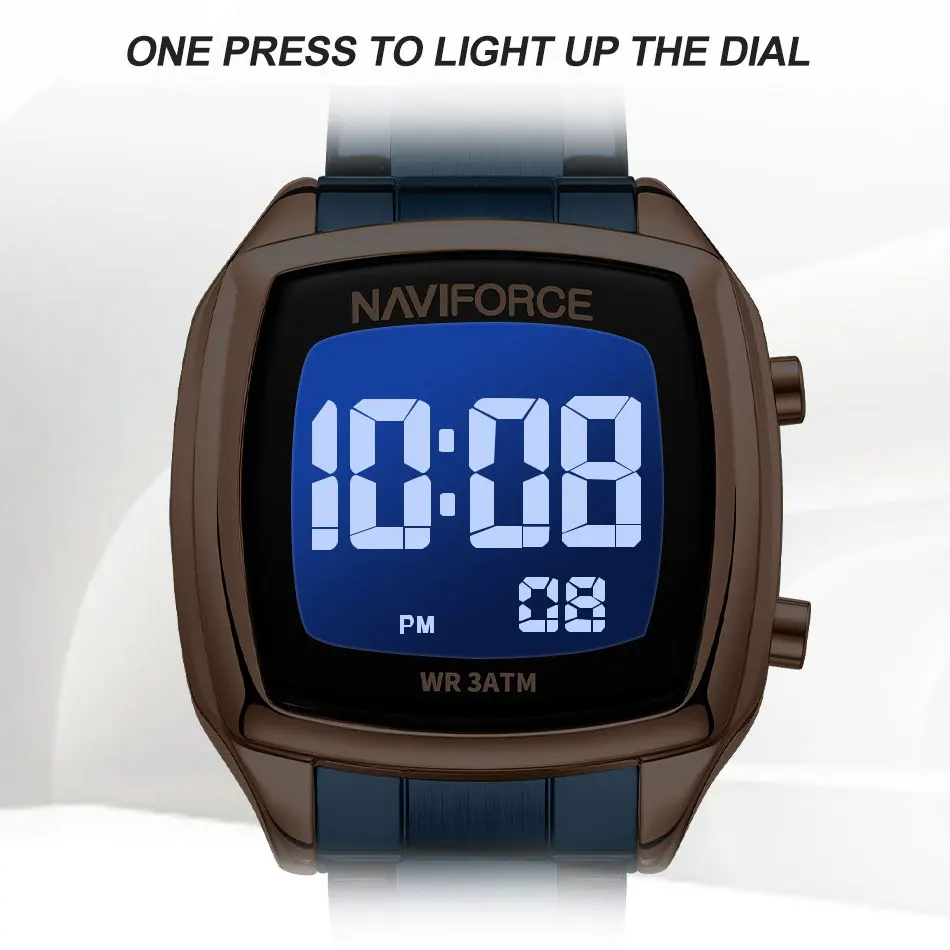 NAVIFORCE Band Watch Waterproof Retro Digital Stainless Steel Sports Watches Women Electronic Wrist Watch High Quality Clock