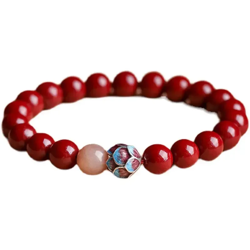 

Original Ore Natural Cinnabar Bracelet Ethnic style Exotic Jewelry Men and Women Ethnic Retro Jewelry cinnabar natural stone