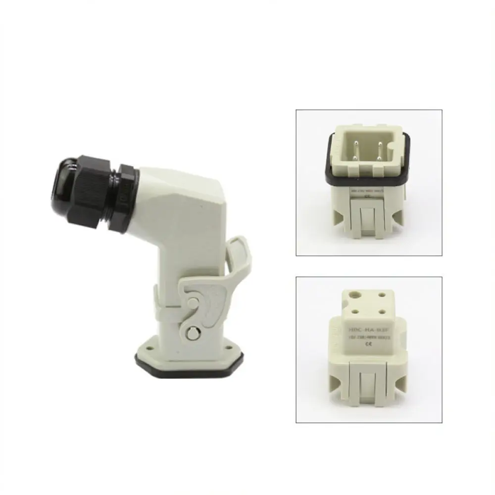 Heavy Duty Aviation Plug HA004 Industrial Connection Module Plastic M20 Horizontal Entry Surface Mount Connector For For WZAZDQ