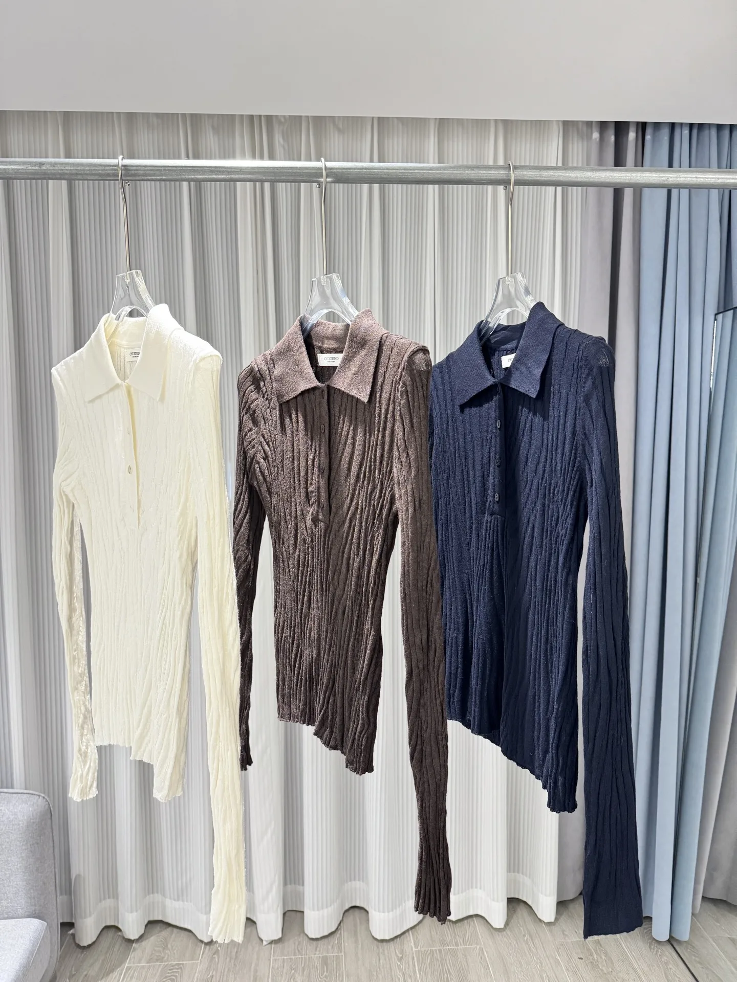 

Women's Long Sve Ne Knitted Wool Sweater Simple Sle Base irt Casual Faion Wave Pattern Knitwear for Teens